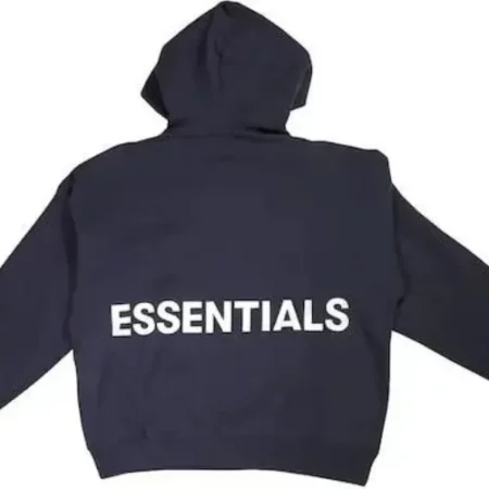 Fear of God Essentials Graphic Pullover Hoodie – Navy